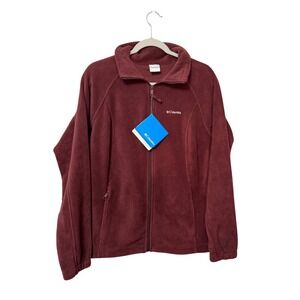Columbia Benton Springs Full Zip Fleece Jacket Maroon Burgundy Womens Large